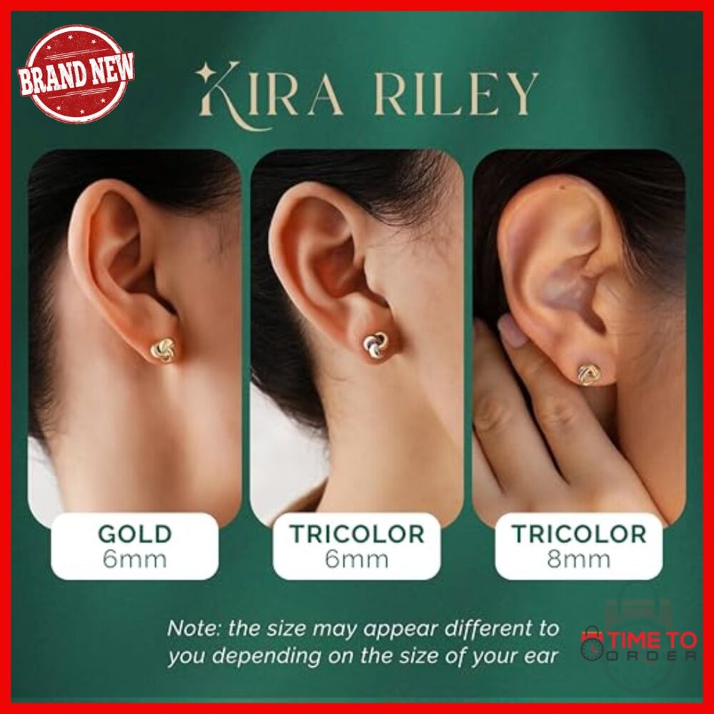 14k Solid Gold Knot Stud Earrings Hypoallergenic … - image 6